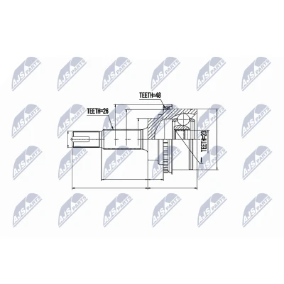 Imagen de NTY NPZ TY 075 Junta Homocinética Transmisión automática Eje trasero izquierda, trasero, derecha, LEXUS: RX II