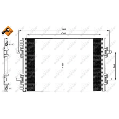 Imagen de NRF EASY FIT 35634 Condensador con junta anular 14,3 11 Aluminio 570 RENAULT: ESPACE 3