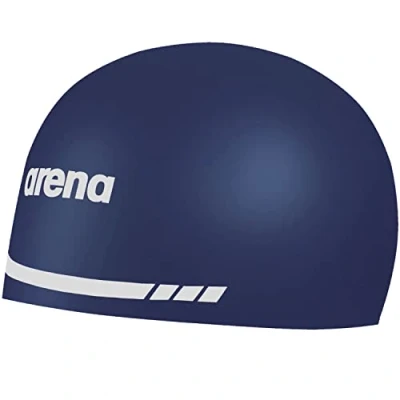 Imagen de Arena 3D Soft USA Gorro de natación Unisex Silicona para Adultos Hombres y Mujeres, práctica Piscina Kit Carreras, Azul Marino, L