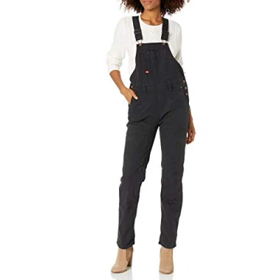 Imagen de Dickies Duck Double Front Bib Overalls Overol, Enjuagados Negro, XL para Mujer