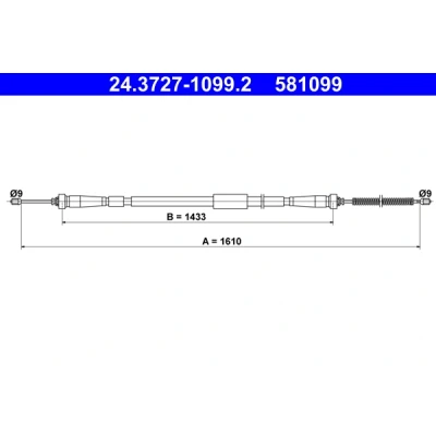 Imagen de ATE 24.3727 1099.2 Cable de Freno Mano 1610