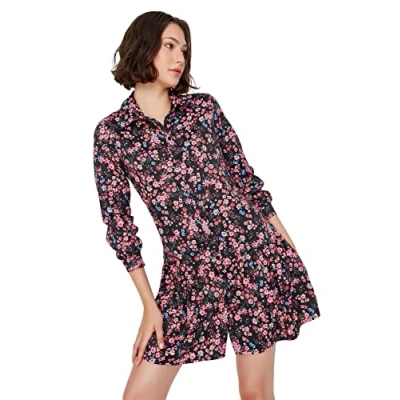 Imagen de Trendyol Mini Shift Regular Dress Vestido, Negro, 70 para Mujer