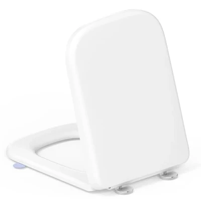 Imagen de Tapa Wc Forma D Universal,YEAUPE PRO Asiento de Inodoro Cierre Suave con Liberación Rápida para una Fácil Limpieza,Blanco,46,4 * 35,9 5CM