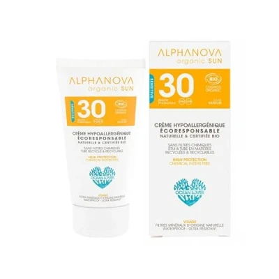 Imagen de Alphanova Sun Bio, crema impermeable para alergias solares, SPF 30