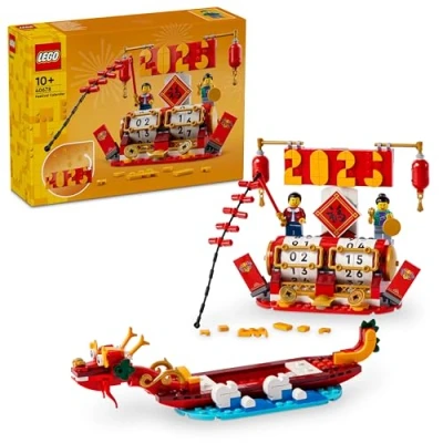 Imagen de LEGO Calendario de Fiestas en Barco Juguete para Construir con Dragón por el Nuevo Año Lunar Chino, Regalo Niñas y Niños 10 Años o Más, Tradiciones Chinas, Decoración del Hogar 40678