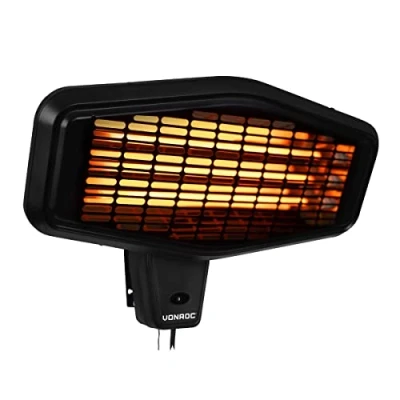 Imagen de VONROC Calefactor Amiata 2200W Elemento de Cuarzo 3 Niveles Calor para Montaje en Pared