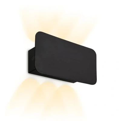 Imagen de Briloner Aplique de pared LED Meluna, negro, regulador táctil, USB