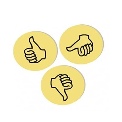 Imagen de Franken Lote de símbolos para evaluar (100 unidades, 10 cm), diseño pulgares en distintas posiciones, color amarillo