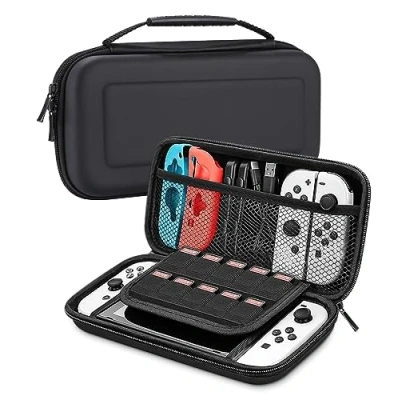 Imagen de Jissta Funda para Nintendo Switch y OLED, Accesorio Carcasa Protector Pantalla Rigido de Transporte, Estuche Compatible con Consola 10 Ranuras Tarjeta
