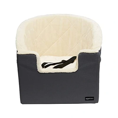 Imagen de Amazon Basics Bolsa asiento elevadora para coche mascotas, Pequeño, 45,7 x 40,6 cm Gris