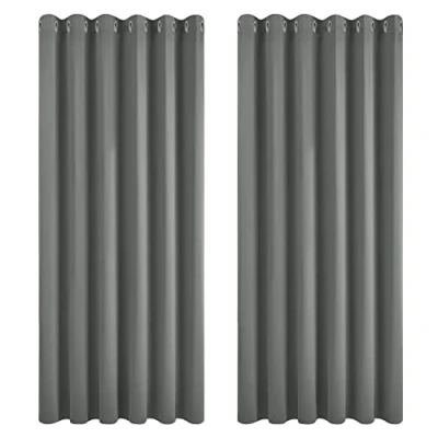 Imagen de Deconovo Cortinas Opacas para Interiores, 2 Unidades, 274 cm de Alto, térmicas aislantes con Ojales salón Moderno, 229 x (Ancho Alto), Gris Claro