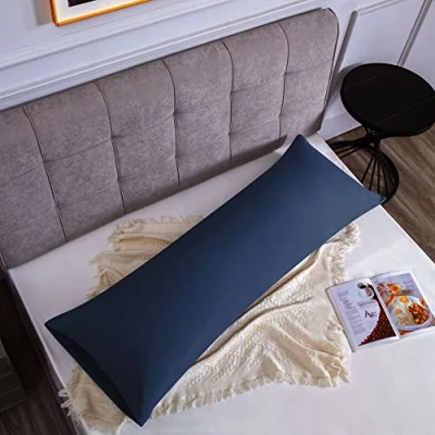 Imagen de Funda de Almohada 100% Microfibra 50 x 135 cm,Fundas Extra Suave Hipoalergénicas Transpirable Azul