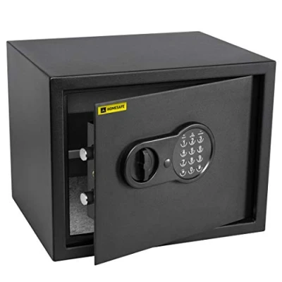 Imagen de HomeSafe HV30E Caja fuerte de seguridad con teclado Electrónica digital, cerradura para el hogar, negocios, oficina, hotel, documentos, joyas, 30x38x30cm, Negro Satén Carbón, 31L