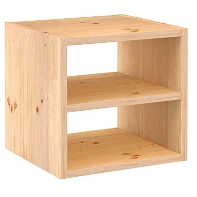 Imagen de Astigarraga Kit Line Estantería Modular 1 Cubo con Balda Dinamic, Madera Pino 36,2x36,2x33 cm