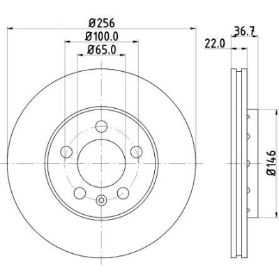 Imagen de HELLA PRO High Carbon 8DD 355 127 291 Disco de freno SEAT: Ibiza 3, Córdoba II Berlina, Leon I Hatchback, VOLKSWAGEN: Golf 4, Polo V Hatchback