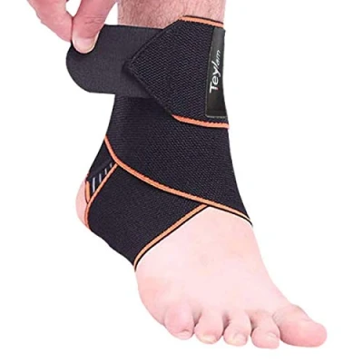 Imagen de Teylam vendaje de tobillo, ajustable para el flexible ultra fino, correr fútbol, tobillera derecha e izquierda (naranja)