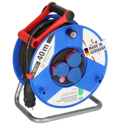 Imagen de Brennenstuhl Garant enrollacables 40 m de plástico especial IP44 (uso exterior a corto plazo, Made in Germany) azul