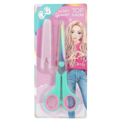 Imagen de Depesche 12214 TOPModel Turquesa para niños, con empuñadura Suave y capuchón, Tijeras de Manualidades diestros Zurdos, Multicolor