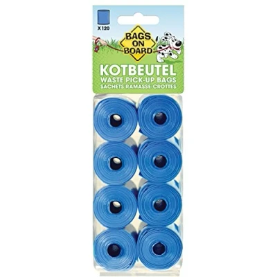 Imagen de Bags on Board Bolsas para excrementos de Perro, Resistentes, a Prueba Fugas 120 Azules