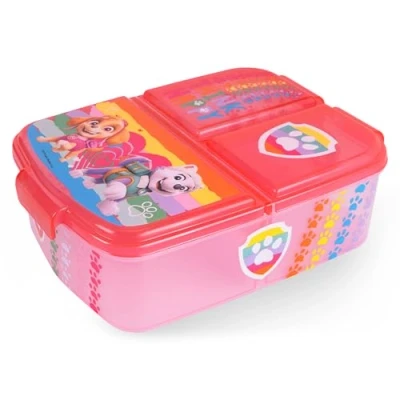 Imagen de Paw Patrol 33429 Fiambrera para niña con diseño de la Patrulla Canina en multicolor y 3 Compartimentos Cierre Clip, Aprox. 14 x 18,5 5,5 cm, plástico, sin bisfenol A ni ftalatos.