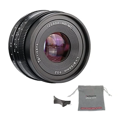 Imagen de 7artisans F1.8 APS C Lente Fija Manual de 50 mm para cámaras Fuji X, sin Espejo, como X A1 A10 A2 A3 AT M1 M2 T1 T10 T2 T20 Pro1 Pro2 E1 E2 E2s