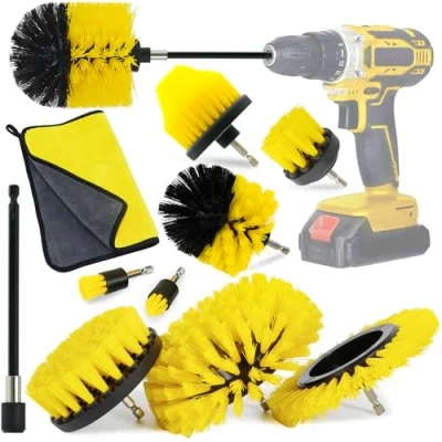 Imagen de NCKIHRKK Cepillo para Taladro 10 Piezas, Extrasuave de Limpieza Eléctrico Brochas Taladro, Kit Tapiceria Coche, Llantas, Piso Azulejo Lechada, Bañera, Cocina