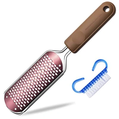 Imagen de Lima de pies Premium Removedor callos para pedicuras Raspador pie profesional el cuidado los Doble cara eliminar la piel muerta (Oro rosa)