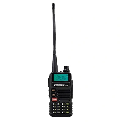 Imagen de Walkie talkie Kombix Uv 5re Con Doble Banda Uhf/vhf Y 128 Canales, Linterna Led, Radio Fm Negro