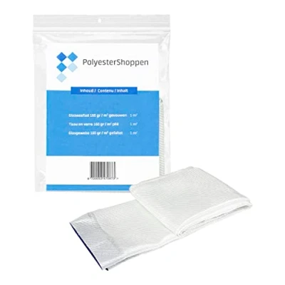Imagen de tejido de vidrio sarga 1m2 160gr/m2 Plegado Especial para resinas poliéster, epoxi, esteras PRFV, estera aramida
