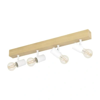 Imagen de Eglo Townshend 3 Lámpara de techo con focos, 60 W, marrón, blanco