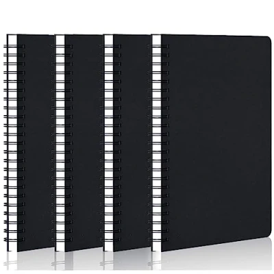 Imagen de PALUDO 4 Piezas Bloc de Notas Espiral A5 Rayas, Cuaderno Bocetos Cuadernos Papel Kraft 120 Páginas/60 Hojas