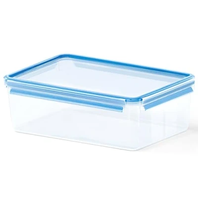 Imagen de Emsa Clip &amp; Close Conservador Hermético de Plástico Rectangular, Transparente y Azul, 5.5 L (32.8 x 23 11.6 cm)