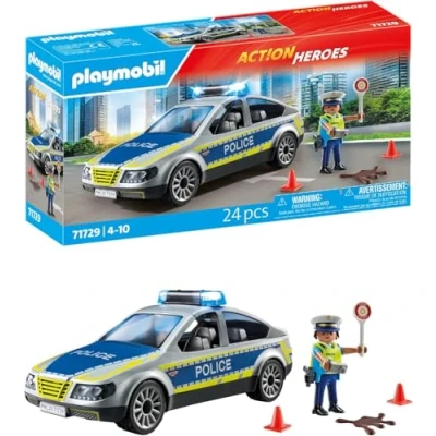 Imagen de PLAYMOBIL Action Heroes Patrulla de Policía Coche Juguete para niños y niñas a Partir 4 años 71729