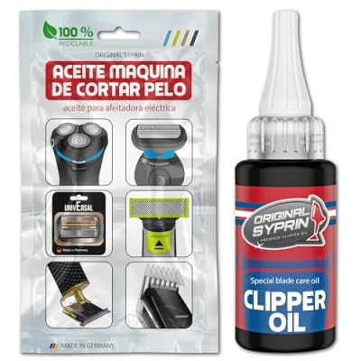 Imagen de Aceite lubricante Original Syprin para peluqueras y recortadoras de pelo barba, maquinillas afeitar