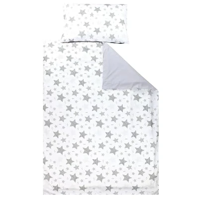 Imagen de TupTam Juego de Ropa Cama para Niños, 2 Piezas., Estrellas Gris/Negro, 135x100 cm