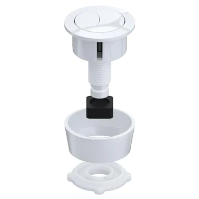 Imagen de SPARES2GO Kit universal de botón descarga doble para cisterna inodoro orificio tapa 20 mm, 40 50 60 mm (blanco brillante)