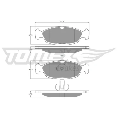 Imagen de TOMEX brakes TX 11 71 Juego de pastillas freno Eje delantero CITROËN: Saxo Hatchback, Xsara Coupé, PEUGEOT: 106 II Hatchback