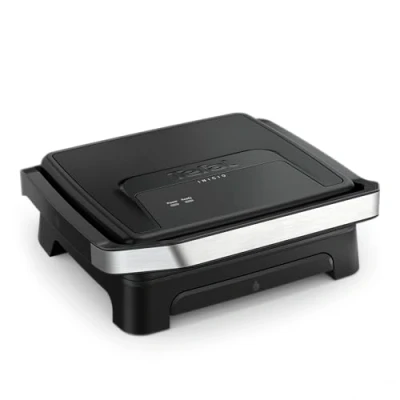 Imagen de Tefal Inicio Classic GC271810 Parrilla 2 en 1 de contacto y para paniniga, 2000 W, diseño compacto, carcasa acero inoxidable, bandeja colectora zumo, placas antiadherentes, color negro