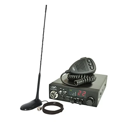 Imagen de Kit Emisora ​​radio CB PNI ESCORT HP 8024 ASQ 12/24V + Antena Extra 45 con imán
