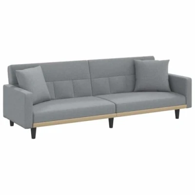 Imagen de vidaXL Sofá Cama con Cojines Tela Gris Claro