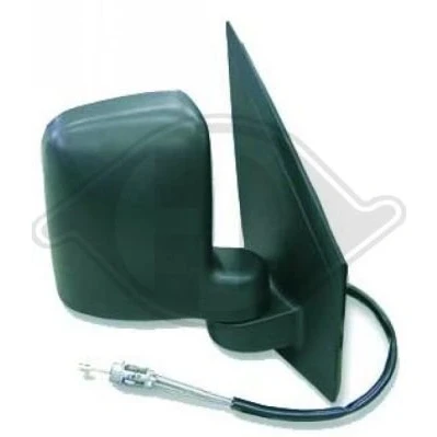 Imagen de espejo retrovisor Diederichs 1454625 izquierda negro graneado convexo, para Ajuste manual espejo, completo, por cable, con gran a