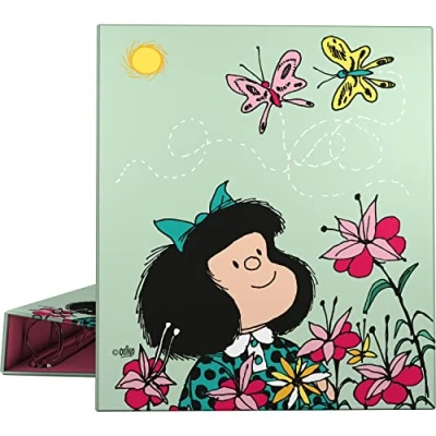 Imagen de Grafoplás Carpeta de Anillas A4 4 Mixtas 40mm Colección Mafalda Primavera Suave al Tacto Certificado FSC