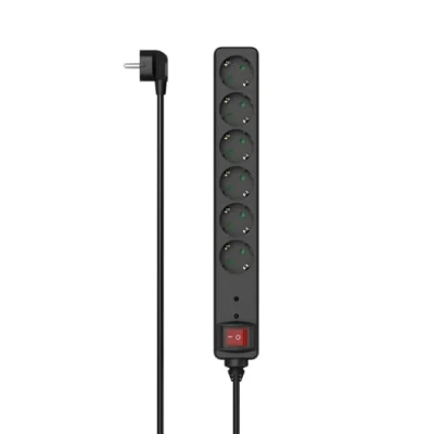 Imagen de Regleta Hama 00223153, 3680W, 6 Tomas, Cable 1.4 cm, Protección contra Sobretensiones, Negro