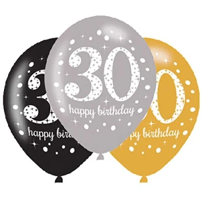 Imagen de BALLOON pk6 27cm Age 30 Sparkl