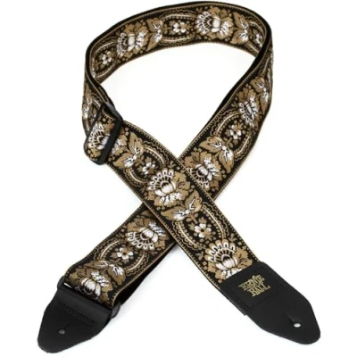 Imagen de Ernie Ball Correa para guitarra, jacquard, diseño en dorado y negro (Royal Orleans)