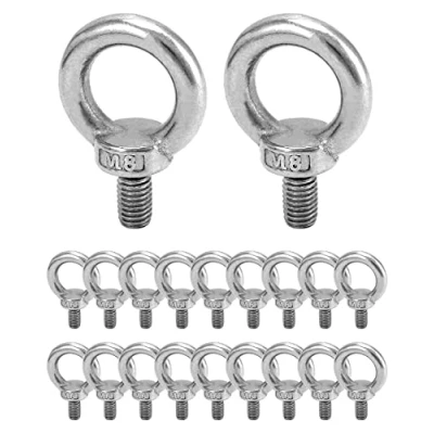 Imagen de QWORK® 20 Piezas M8 Cancamo 120KG Anillos de Elevación, Perno Ojo Levantamiento Rosca Macho in 304 Acero Inoxidable