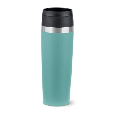 Imagen de Emsa Travel Mug N2023850 Vaso térmico (500 ml, 6 horas de calor + 12 frío, 100% hermético, fácil apertura y cierre, recubrimiento en polvo, color petróleo)