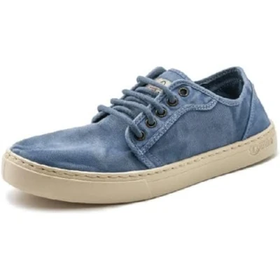 Imagen de Natural World Eco Zapatillas Hombre de algodón orgánico y Caucho 100% Ecológicas Color Azul Celeste 6602E