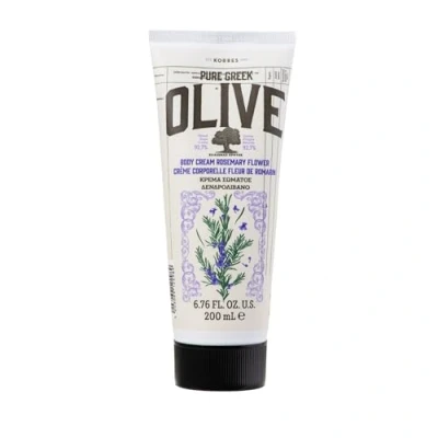 Imagen de KORRES Olive Rosemary Flower Leche corporal hidratante para mujeres y hombres, de rápida absorción, con aceite oliva virgen extra, dermatológicamente probado vegano, 200 ml
