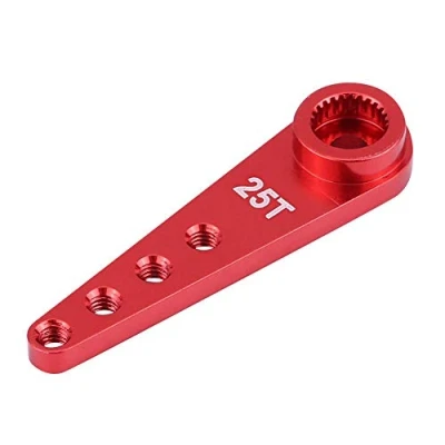 Imagen de Dilwe RC Coche Brazo Servo, Mecanizado CNC Aleación de Aluminio 25T Servo Arm para WPL 1627 Control Remoto Camión Accesorios(Rojo)